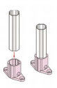 Montaggi di alluminio ISO9001 dello scaffale di tubo della tazza del piede per il tubo di 28mm