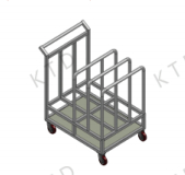 Trolleys, vertical pallet carts, customizable in size and material.