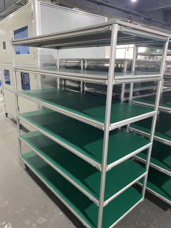 Robust Pipe Workbench with Aluminum Alloy Tubes and Connectors Offering 100 to 120kg Load Capacity and Removable Custom Shelves for Versatile