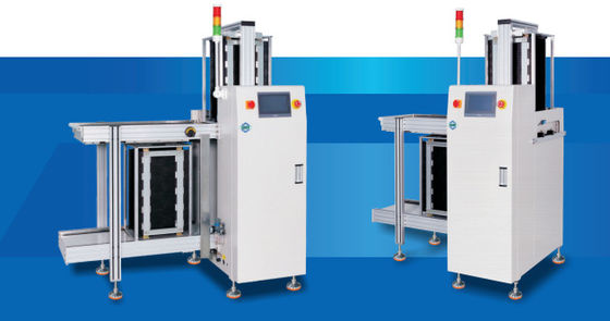 Macchina trasportatrice PCB SMT con caricatore automatico con controllo PLC per dimensioni PCB 80x50-330x250mm e scatola materiale 355*320x565mm