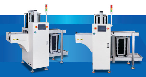 Macchina trasportatrice PCB SMT con velocità regolabile di controllo PLC e standard SMEMA per lo scarico automatico