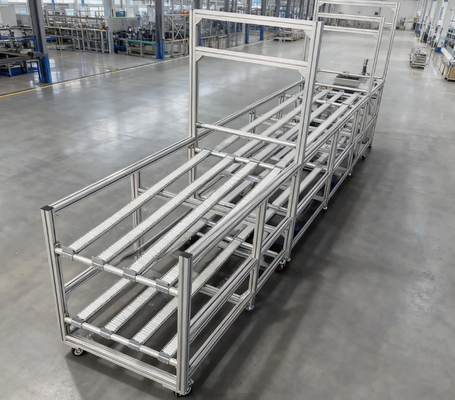 4° al 6° piano Numero personalizzabile di strati Profili industriali in alluminio Flow Rack Serie 4040 Perfetto per piccoli articoli elettronici Sistemi di produzione flessibili