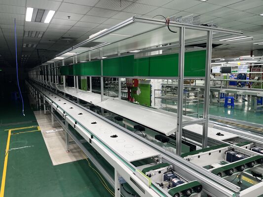 Linea di trasporto a catena a doppia velocità, linea di produzione automatizzata per officine